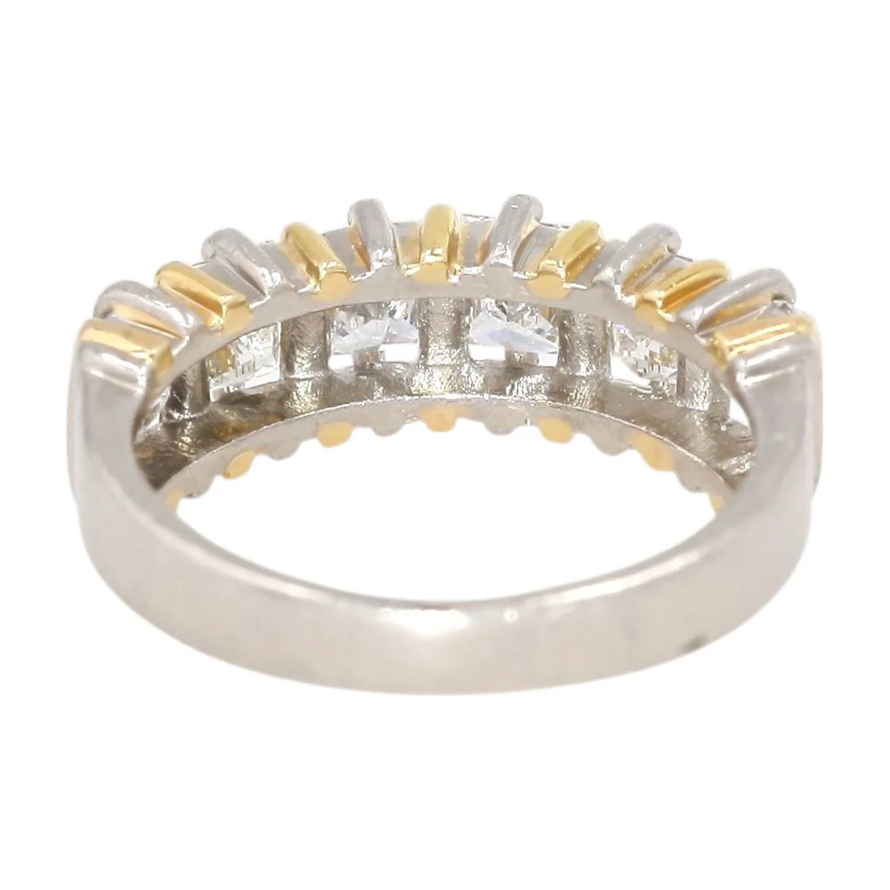 1.00 Ct Platinum Six Stone Radiant Cut Diamond/Lab Grown Diamond Band - Image 3