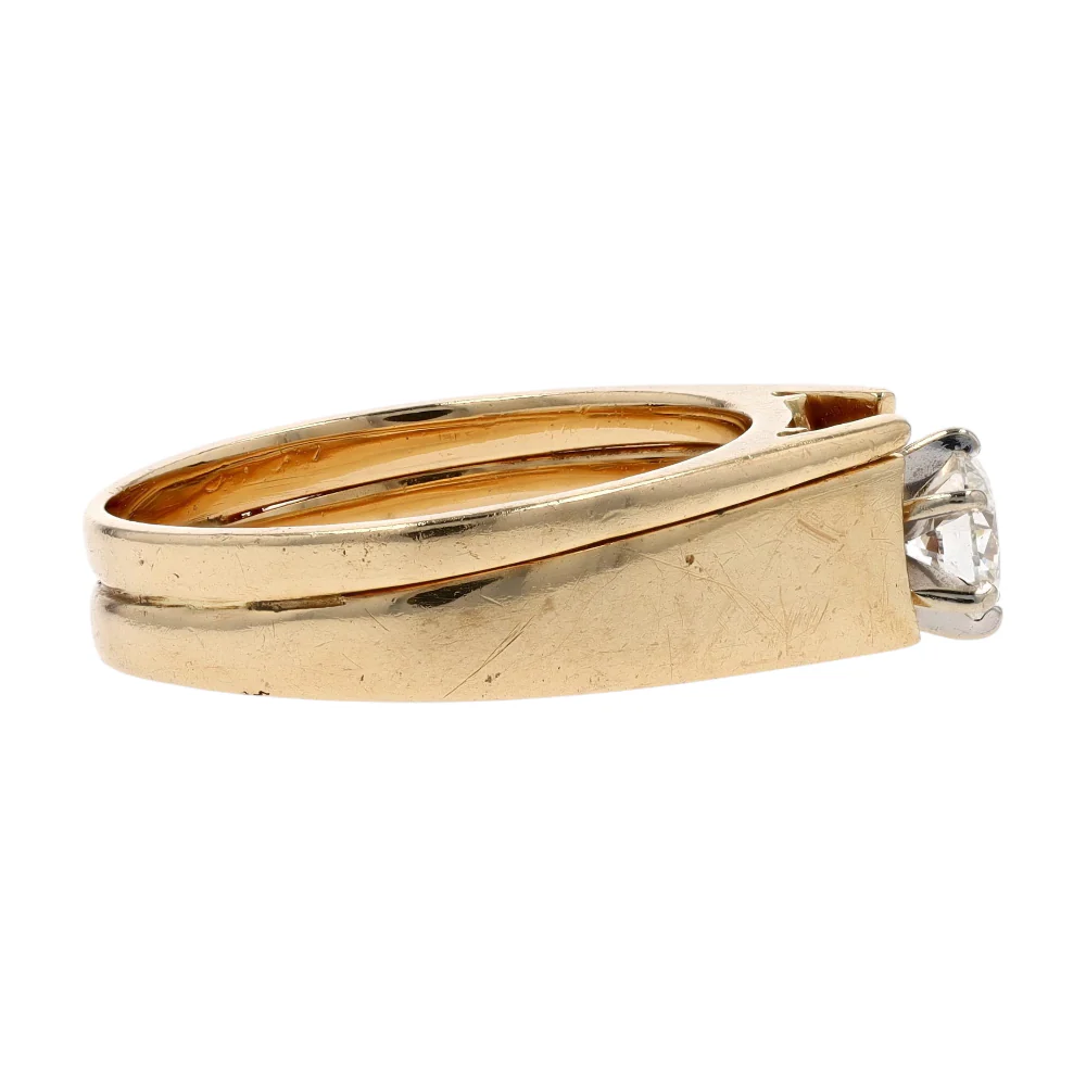 1/2 ctw 14K Yellow Gold Diamond Engagement Ring - Image 4