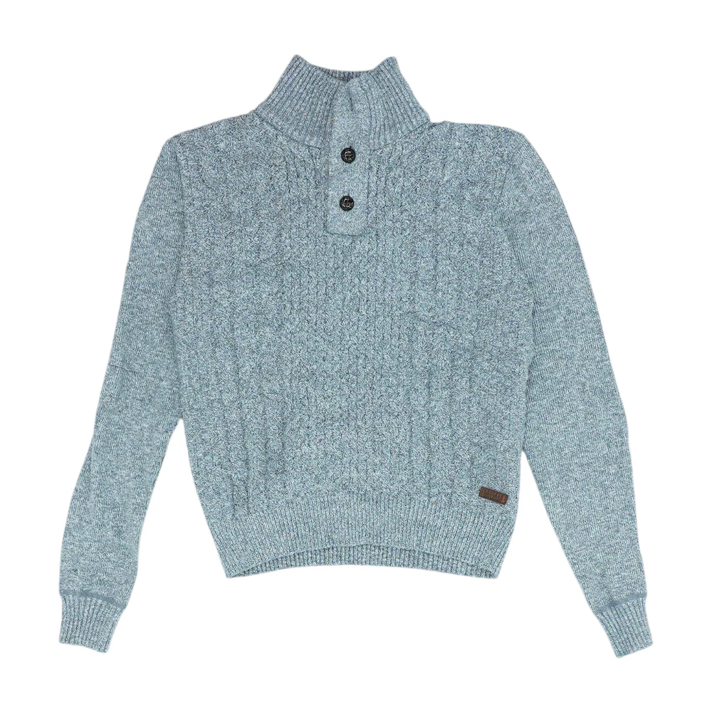 Gray Solid 1/4 Zip Sweater
