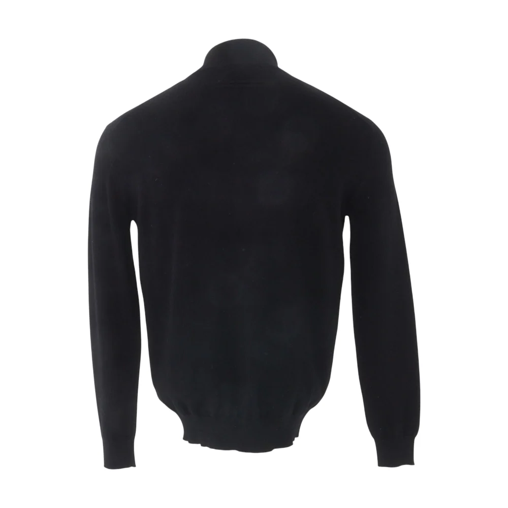 Navy Oasi Cashmere Zip Mock-Neck Sweater - Image 2