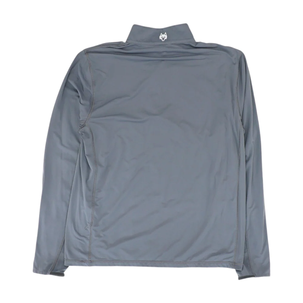 Gray Solid 1/4 Zip Pullover - Image 2