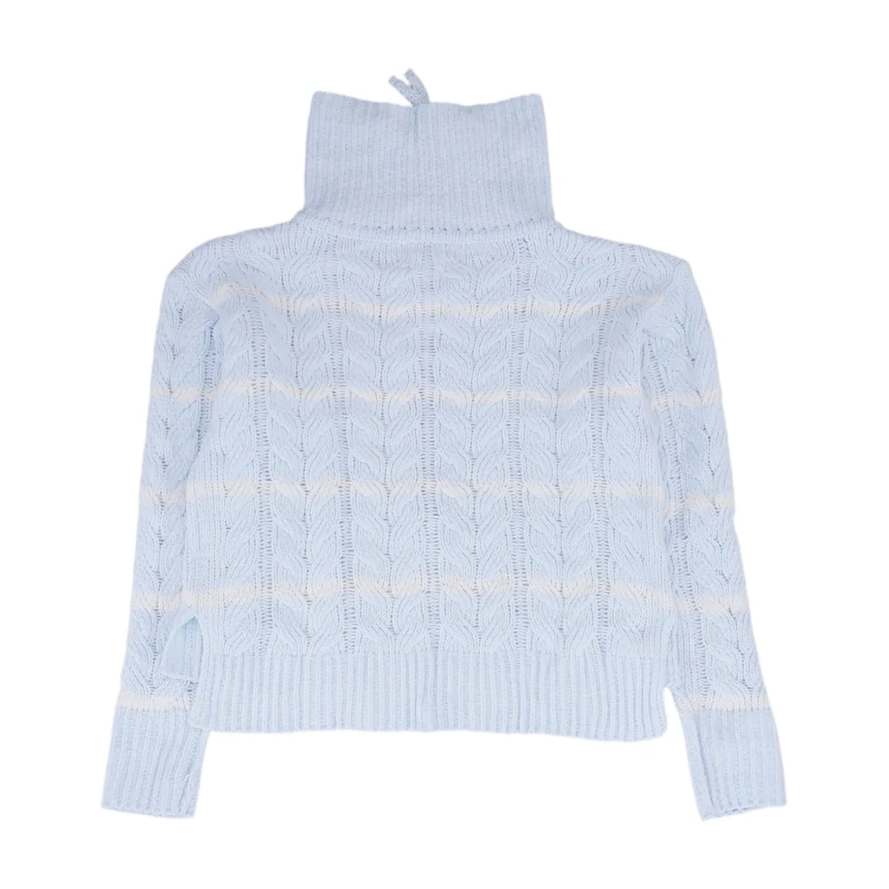 Blue Striped 1/4 Zip Sweater - Image 2