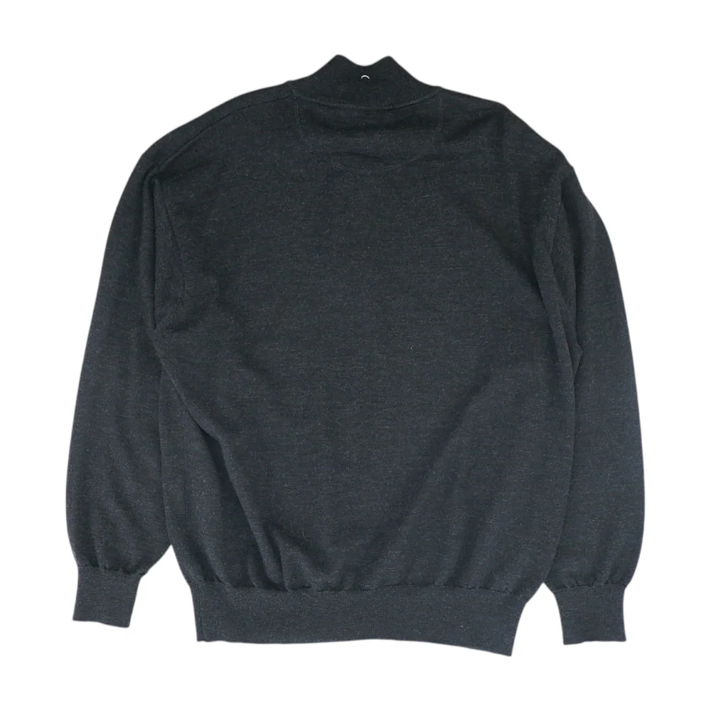Black Solid 1/4 Zip Sweater - Image 2