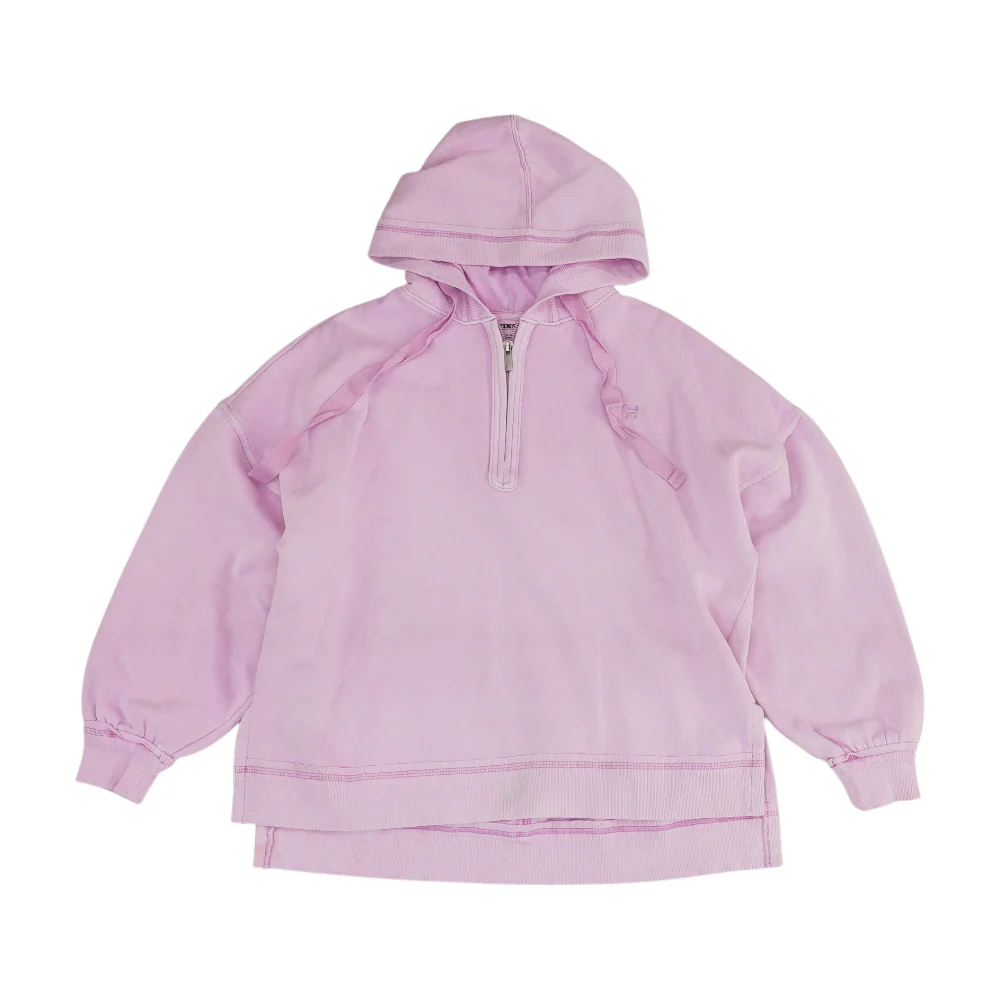 Pink Solid 1/4 Zip Pullover