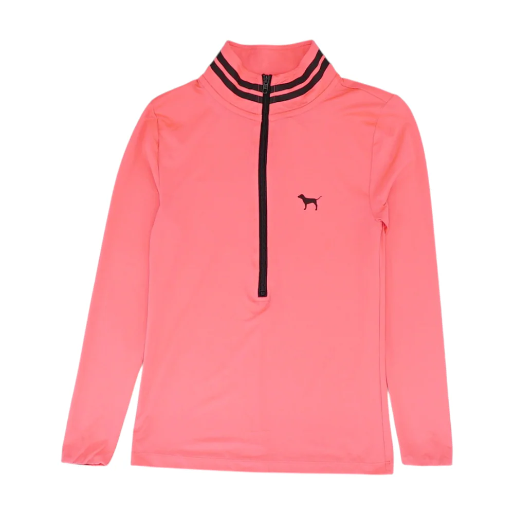 Neon Pink Solid 1/4 Zip Pullover