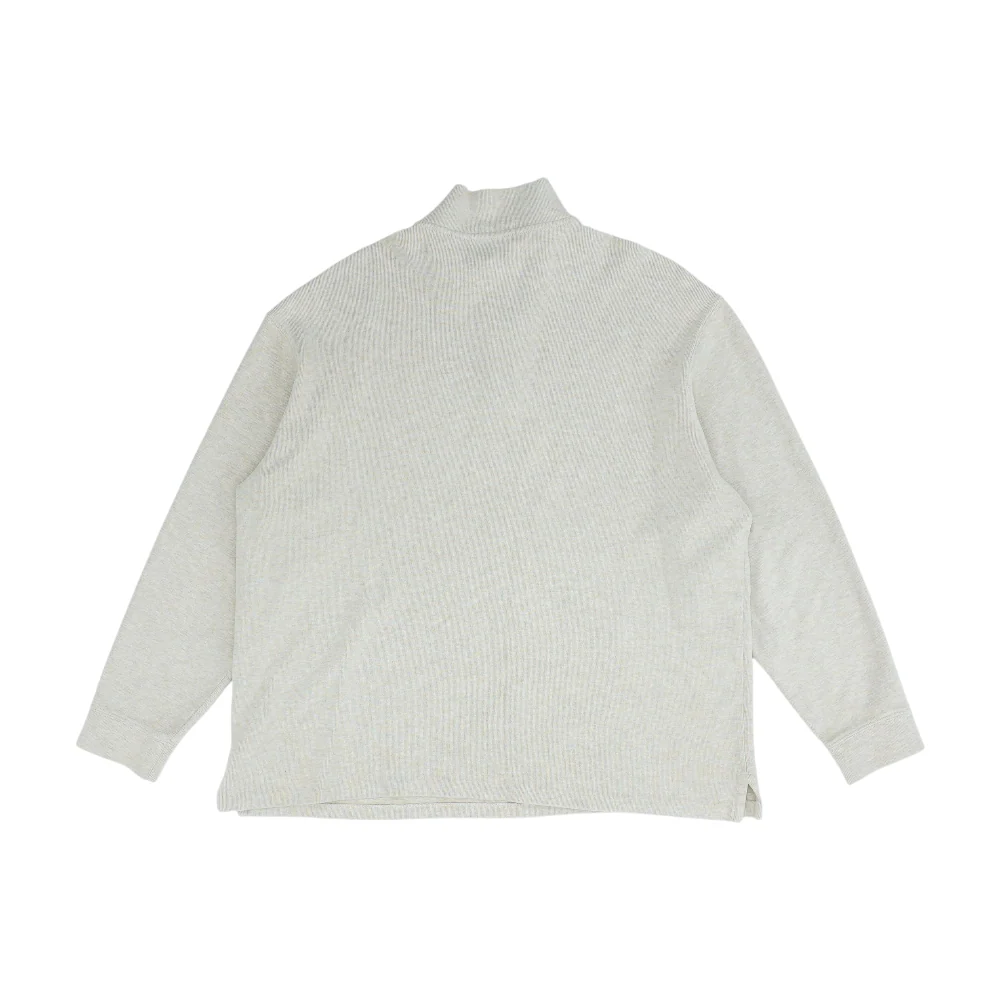 Beige Solid 1/4 Zip Pullover - Image 2