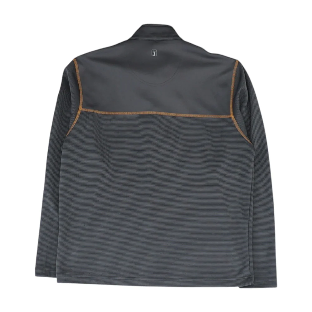 Gray Striped 1/4 Zip Pullover - Image 2
