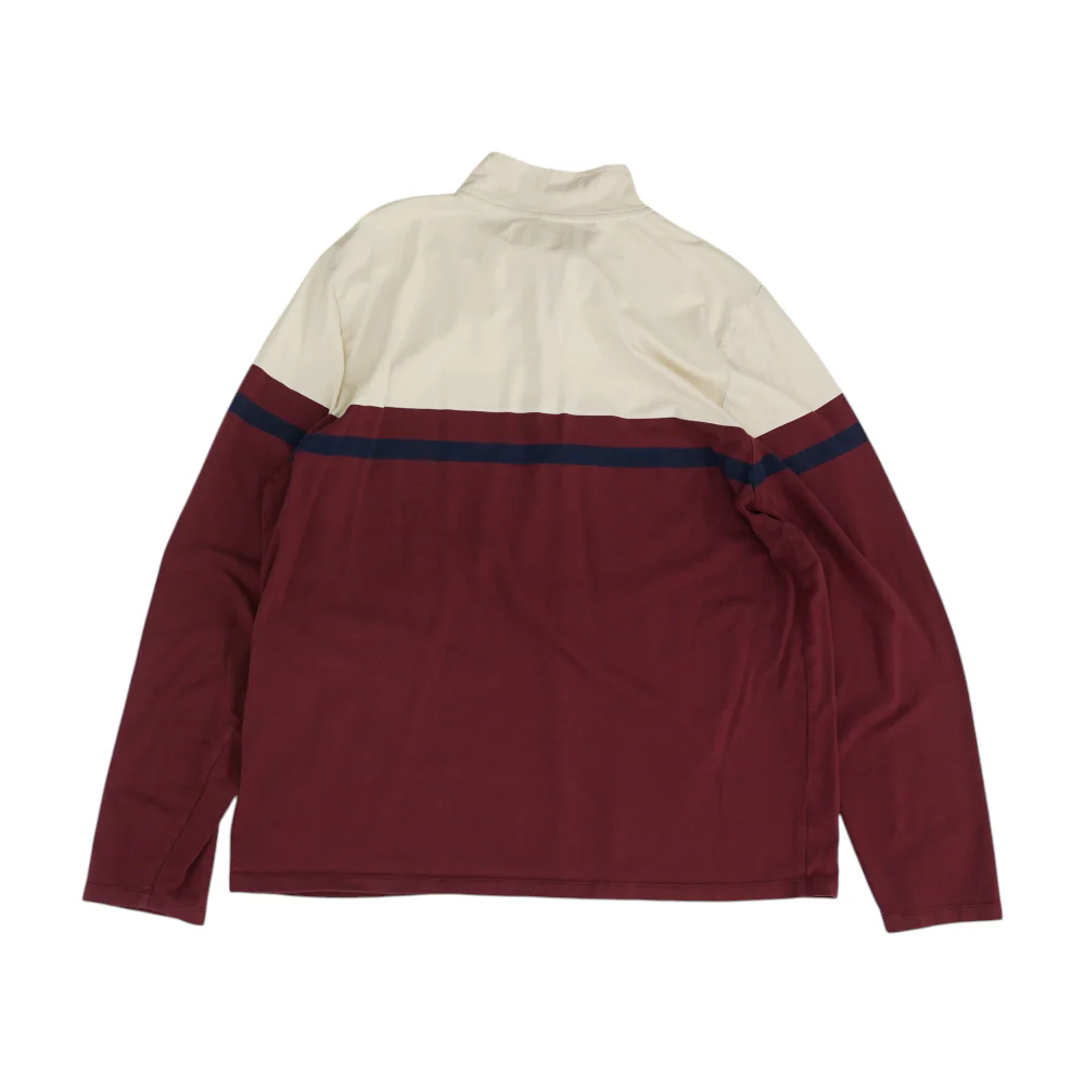 Beige Color Block 1/4 Zip Pullover - Image 2