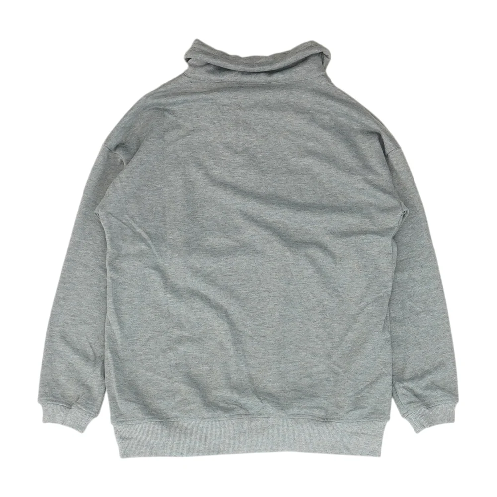 Gray Solid 1/4 Zip Pullover - Image 2