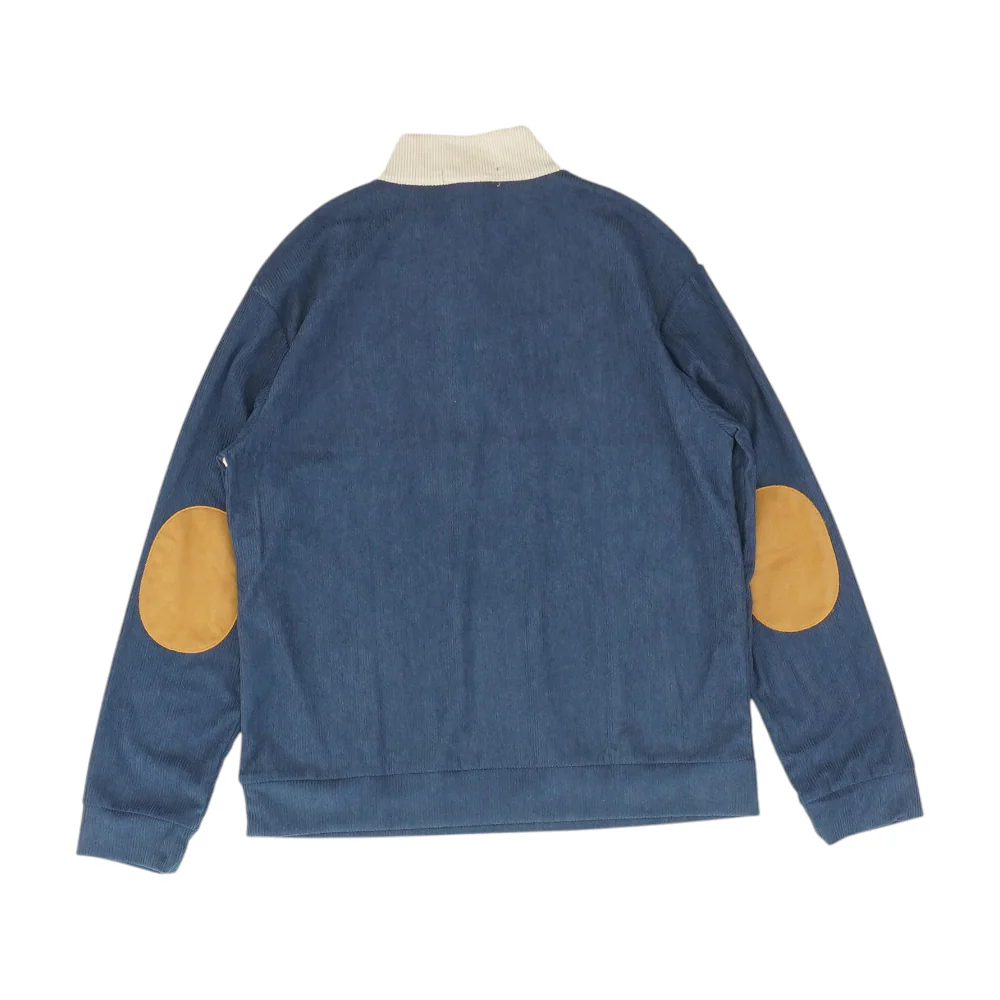 Blue Color Block 1/4 Zip Pullover - Image 2