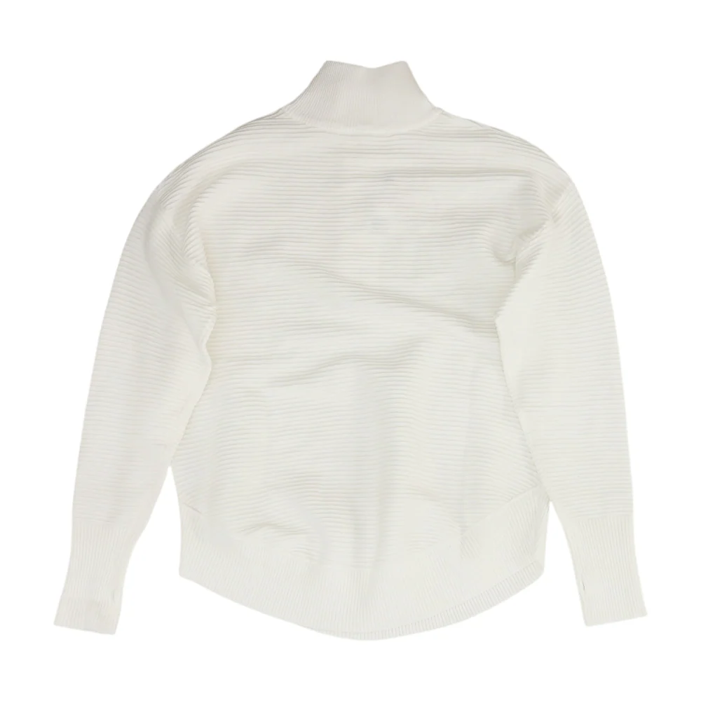White Striped 1/4 Zip Pullover - Image 2