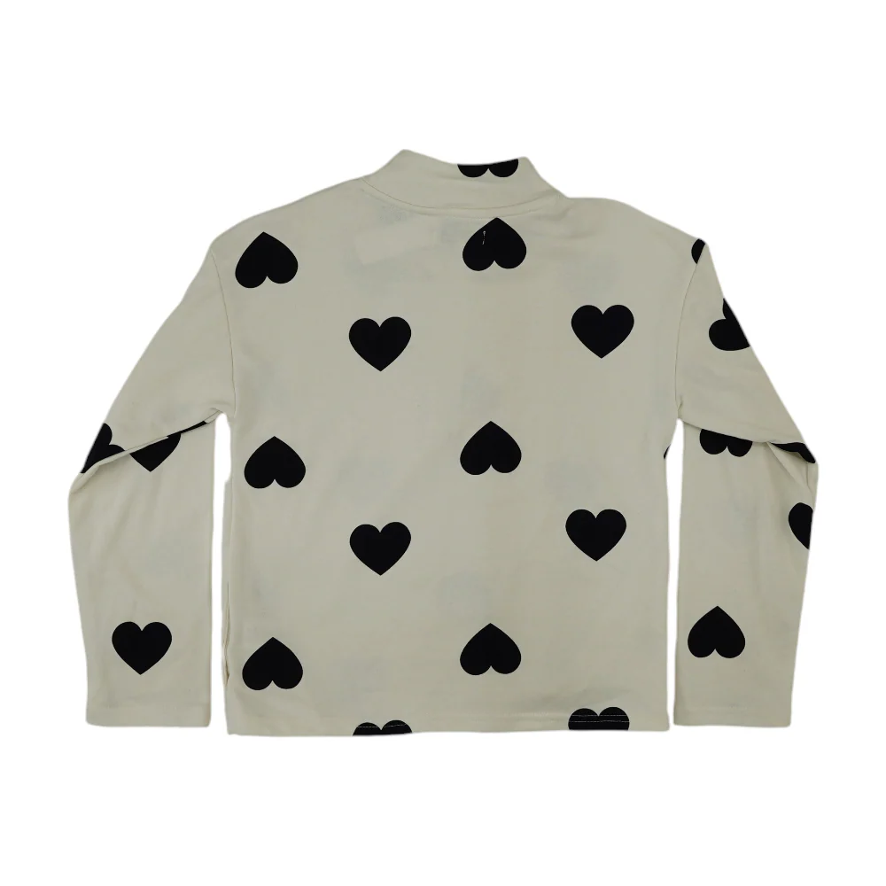 White Hearts 1/4 Zip Pullover - Image 2