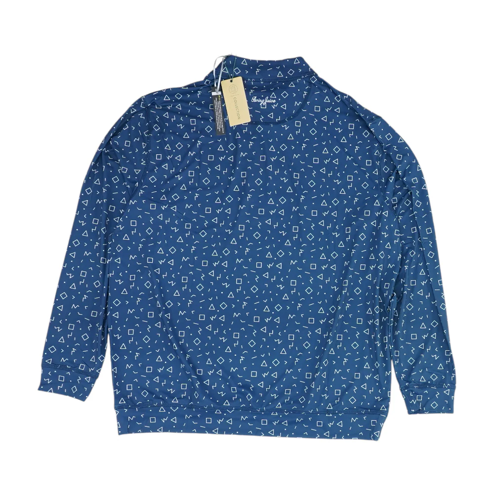 Navy Geometric 1/4 Zip Pullover - Image 2