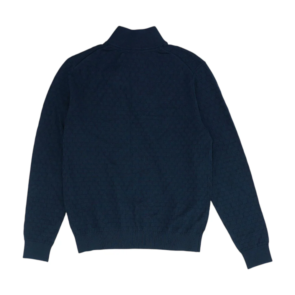 Navy Solid 1/4 Zip Sweater - Image 2