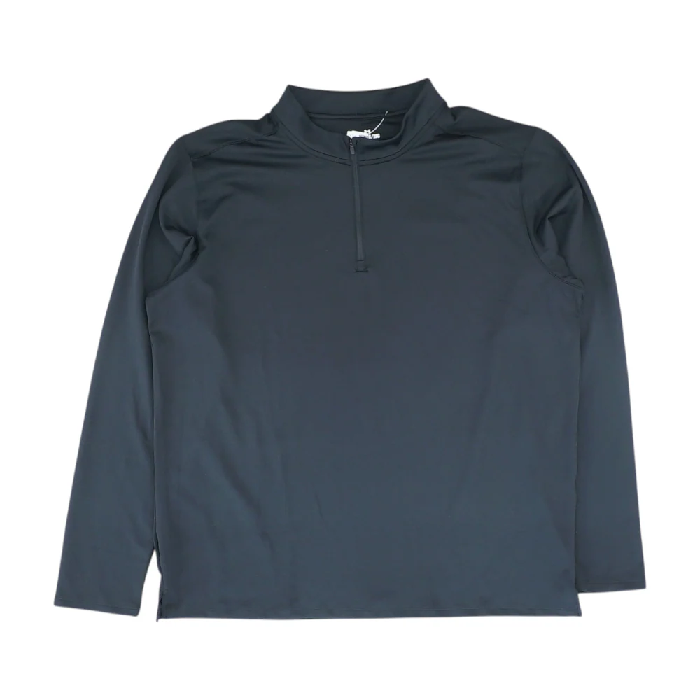 Black Solid 1/4 Zip Pullover