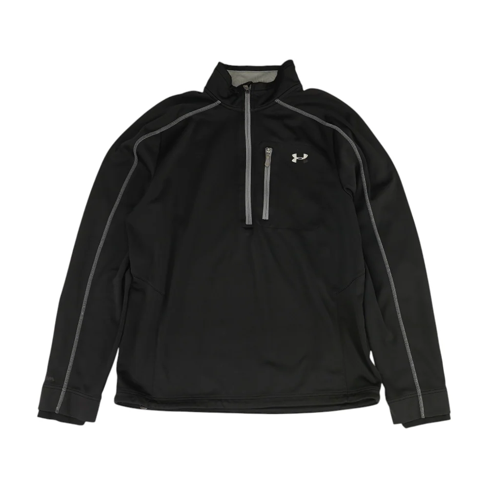 Black Solid 1/4 Zip Pullover