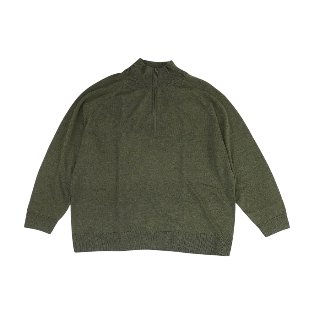 Green Solid 1/4 Zip Pullover
