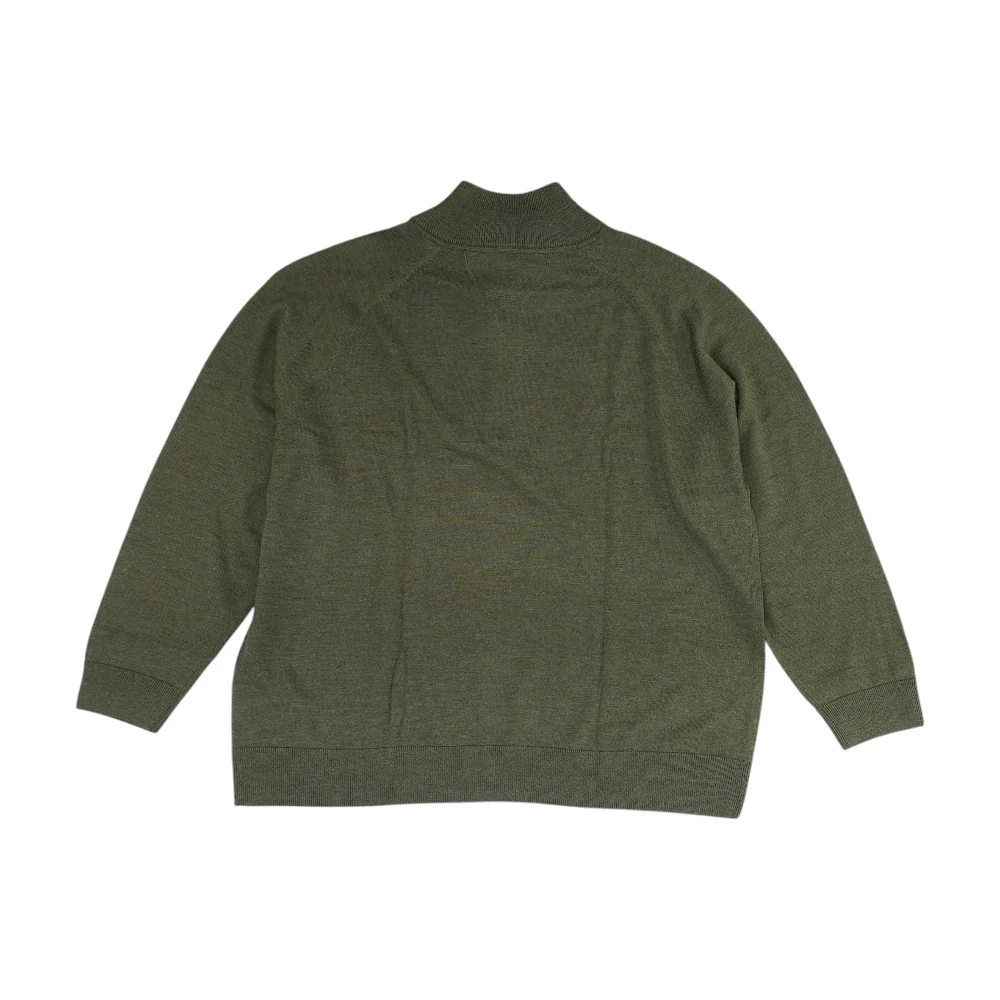 Green Solid 1/4 Zip Pullover - Image 2