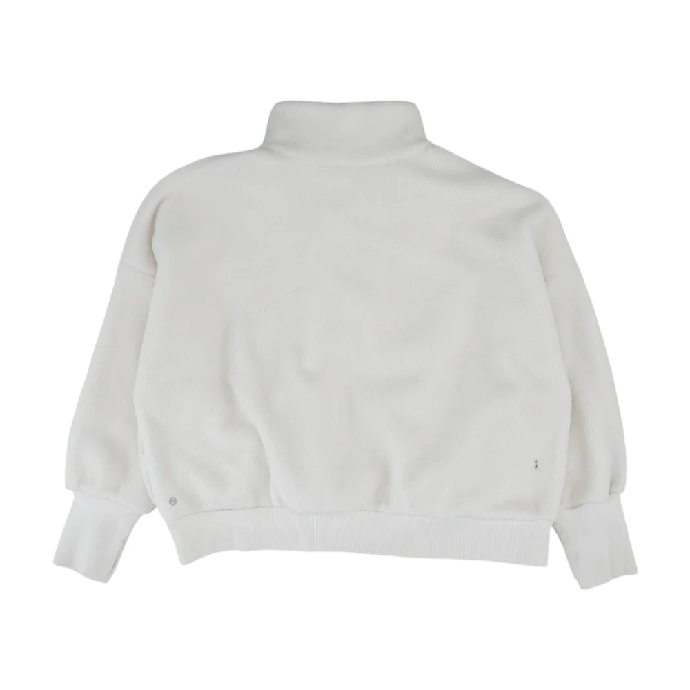 White Solid 1/4 Zip Pullover - Image 2