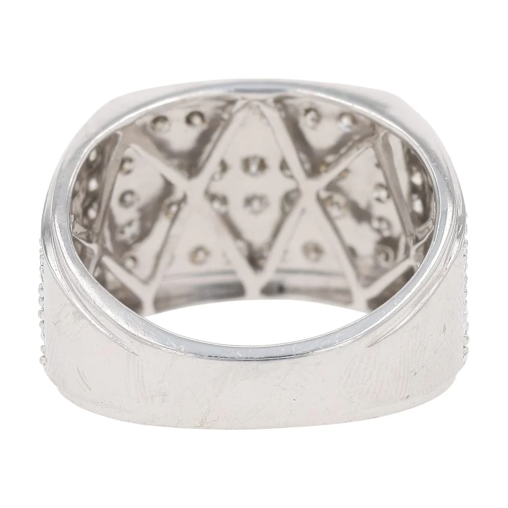 1 1/2 Ct 10K White Gold Gents Pave Diamond Band - Image 3