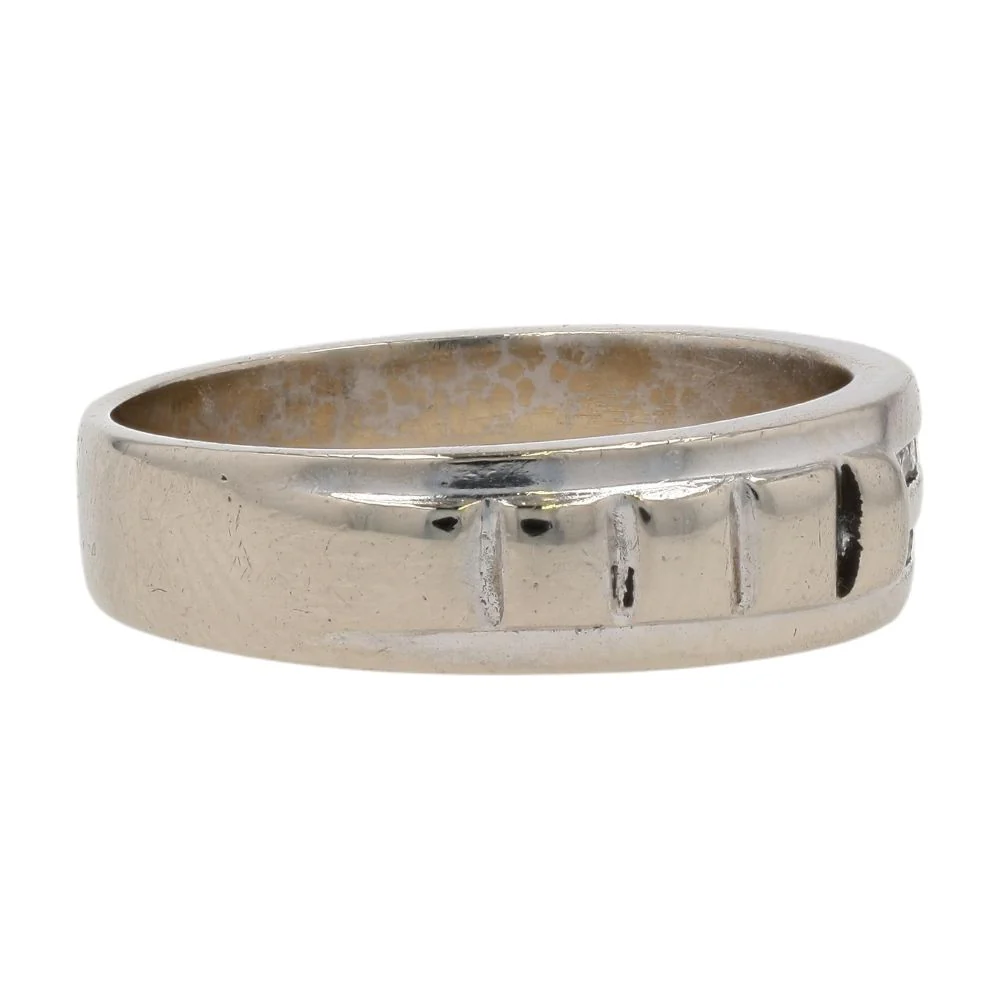 1/10 Ct 14K White Gold Diamond Channel Set Ridged Band - Image 4