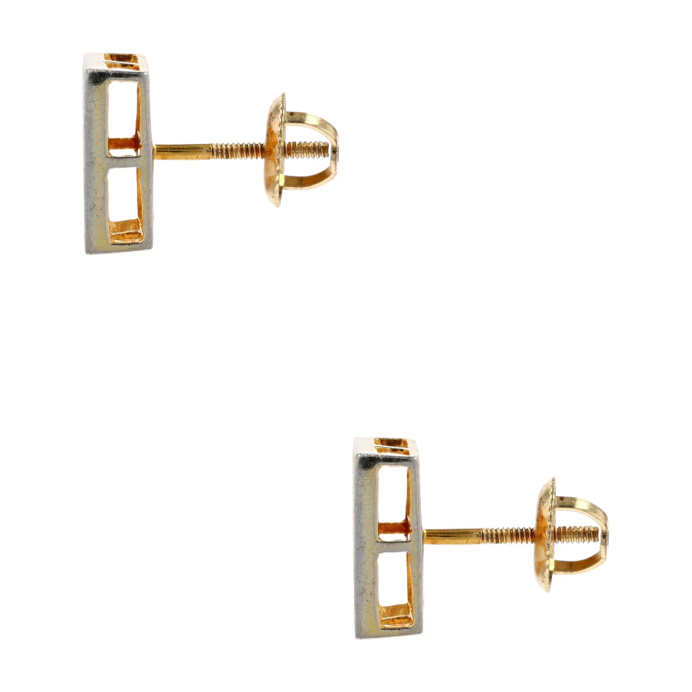 1/6 ctw  10K Yellow Gold Diamond Stud Earrings - Image 2
