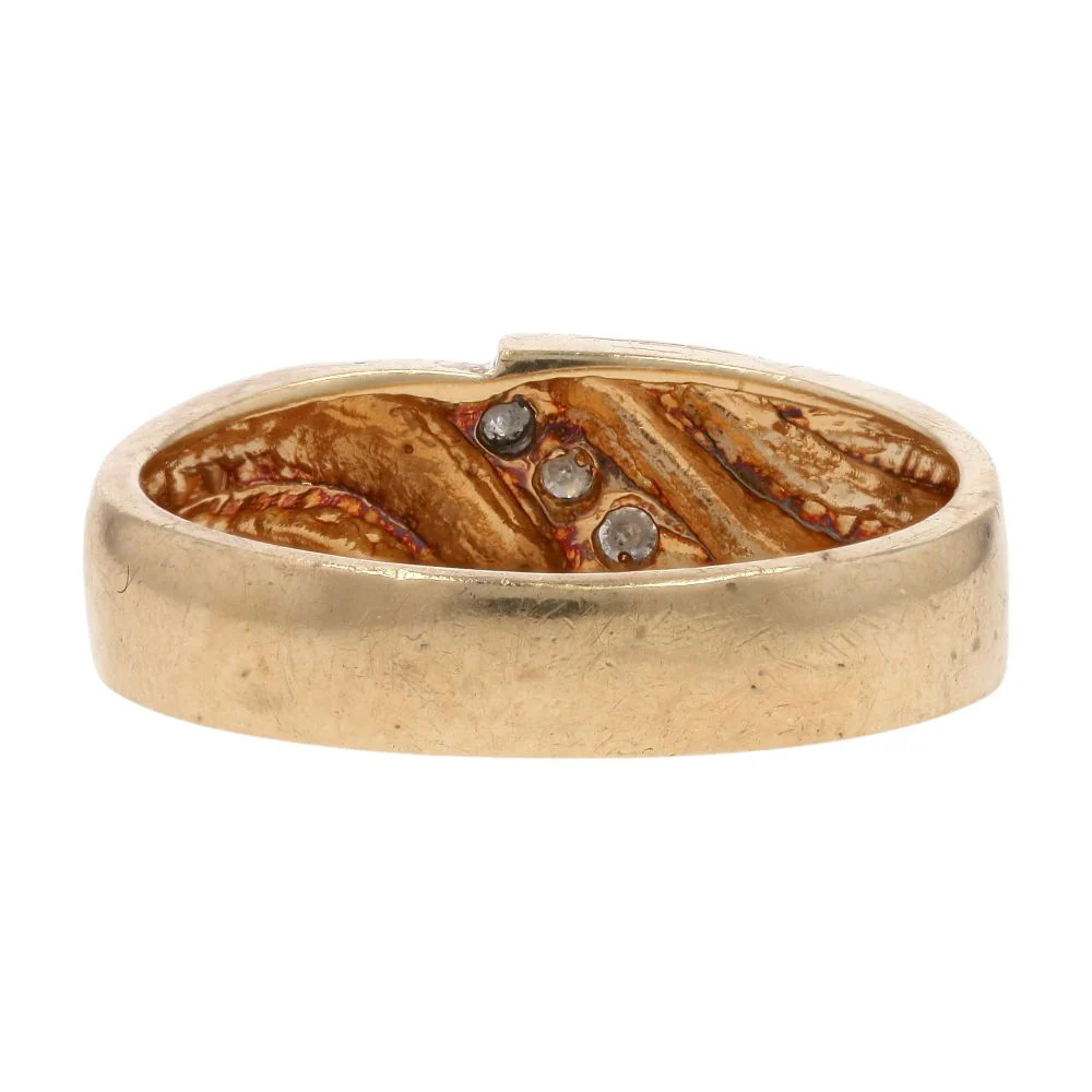 10K Gold Diagonal Set Round Diamond Band - Image 3