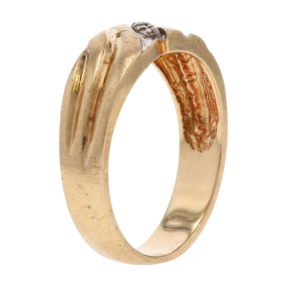 10K Gold Diagonal Set Round Diamond Band - Image 5
