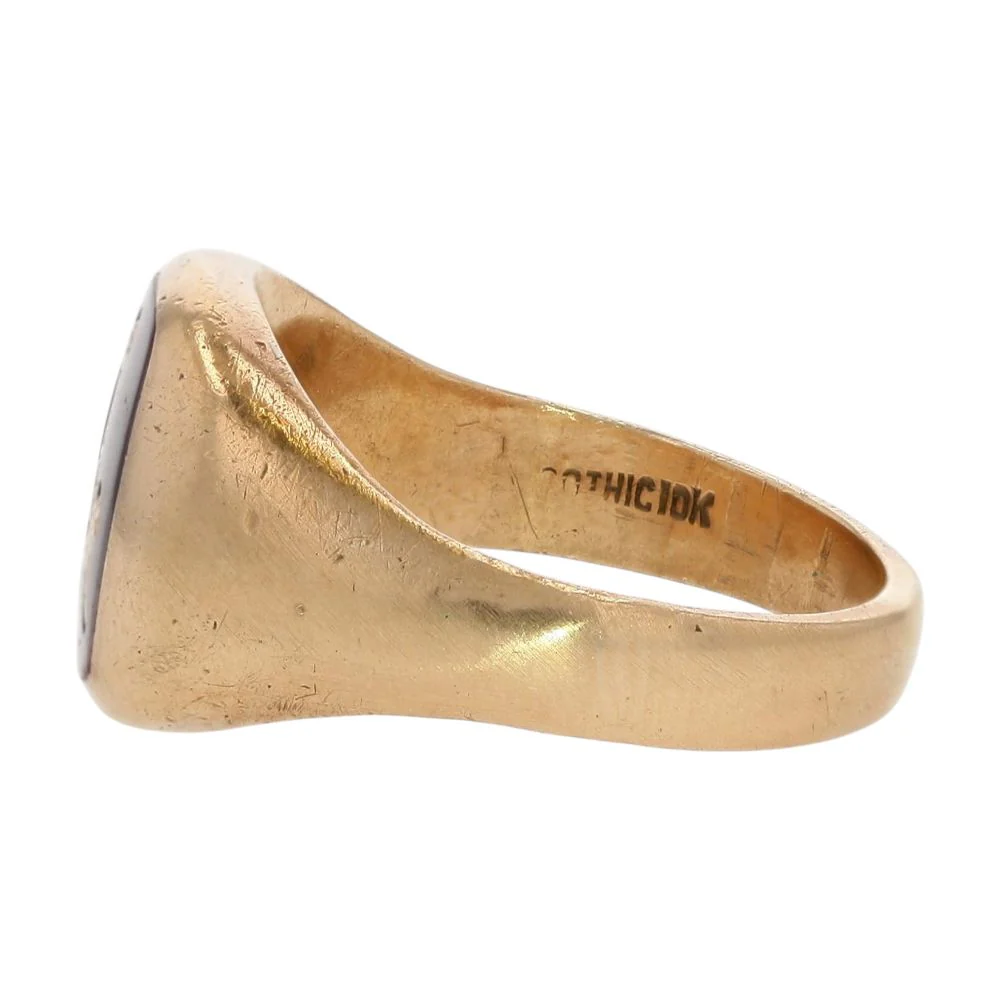 10K Gold Freemason Signet Ring - Image 2