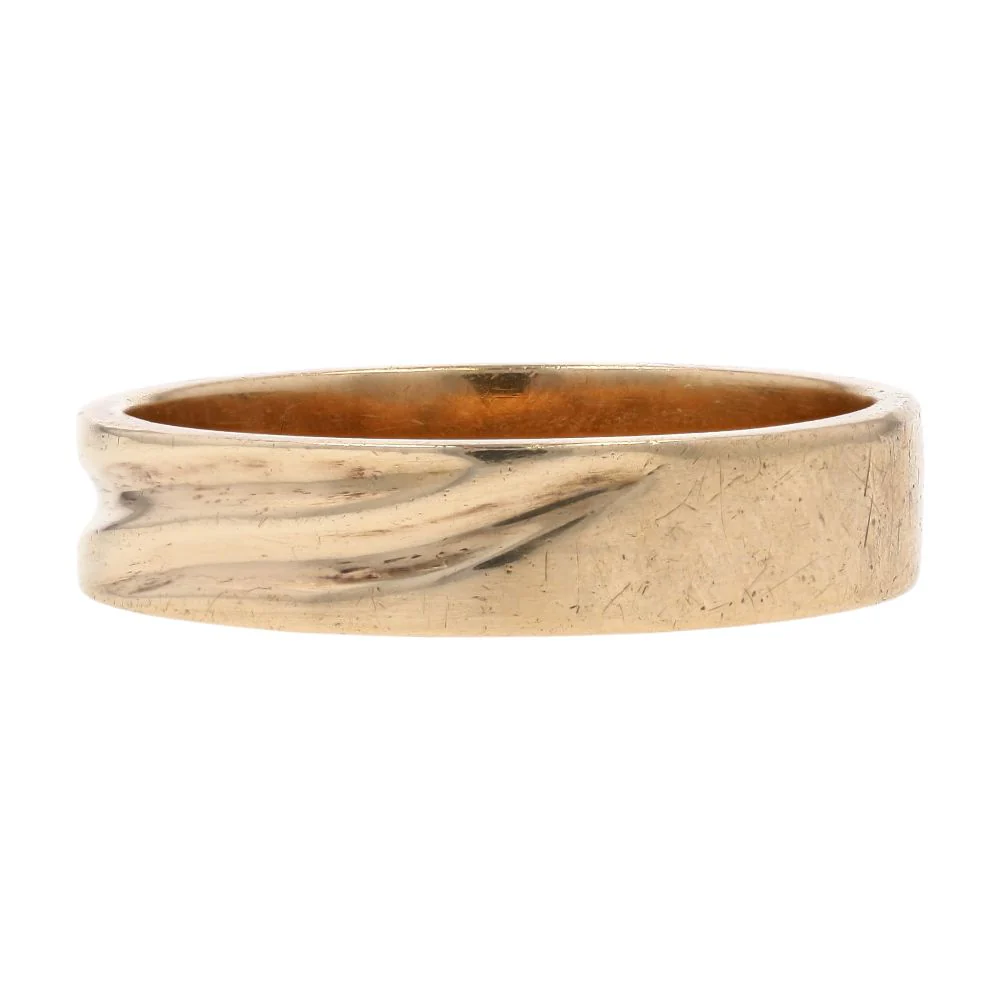 10K Gold Grooved Flat Band - Image 2