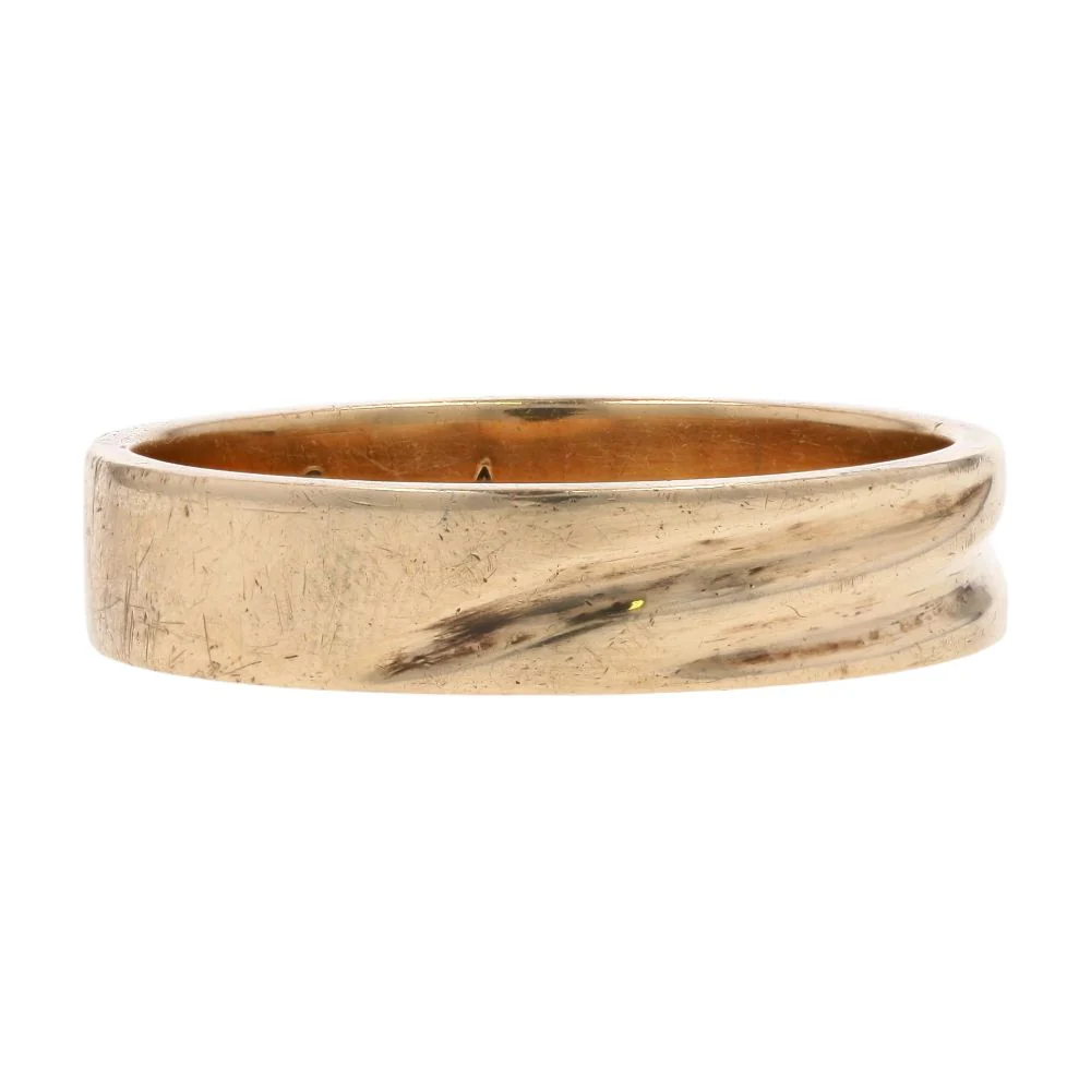 10K Gold Grooved Flat Band - Image 4