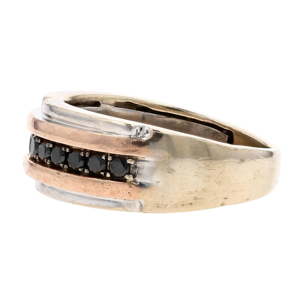 10K Two-Tone Gold Diamond Band Ring - Image 2