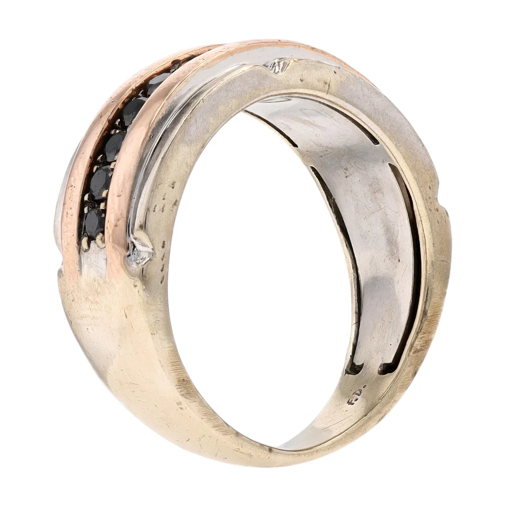 10K Two-Tone Gold Diamond Band Ring - Image 5