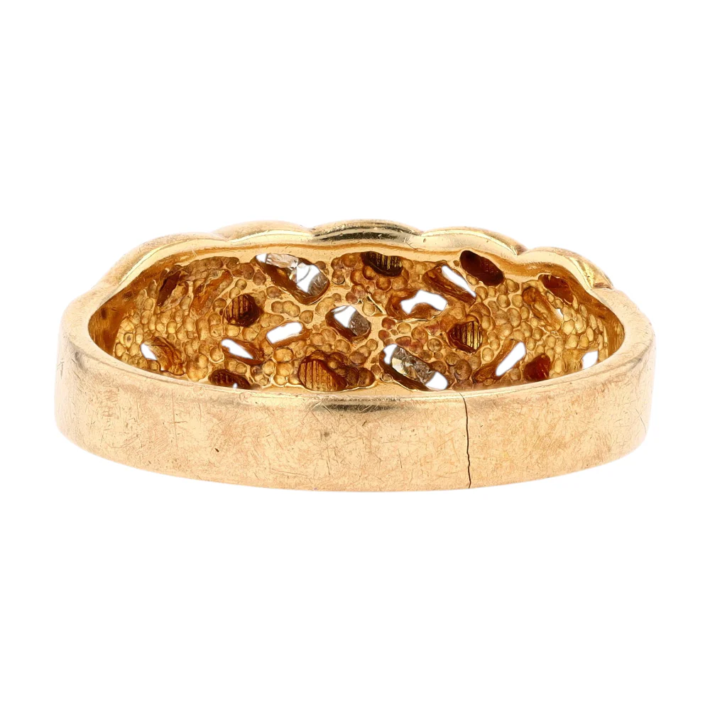 10K Two-Tone Gold Diamond Band Ring - Image 3