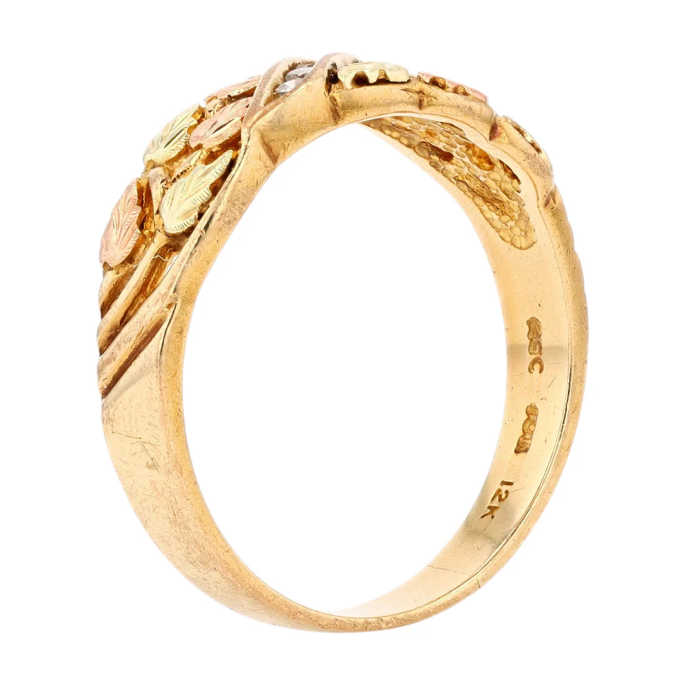 10K Two-Tone Gold Diamond Band Ring - Image 5