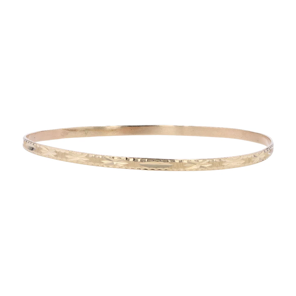 10K Yellow Gold Bangle Bracelet - Image 2