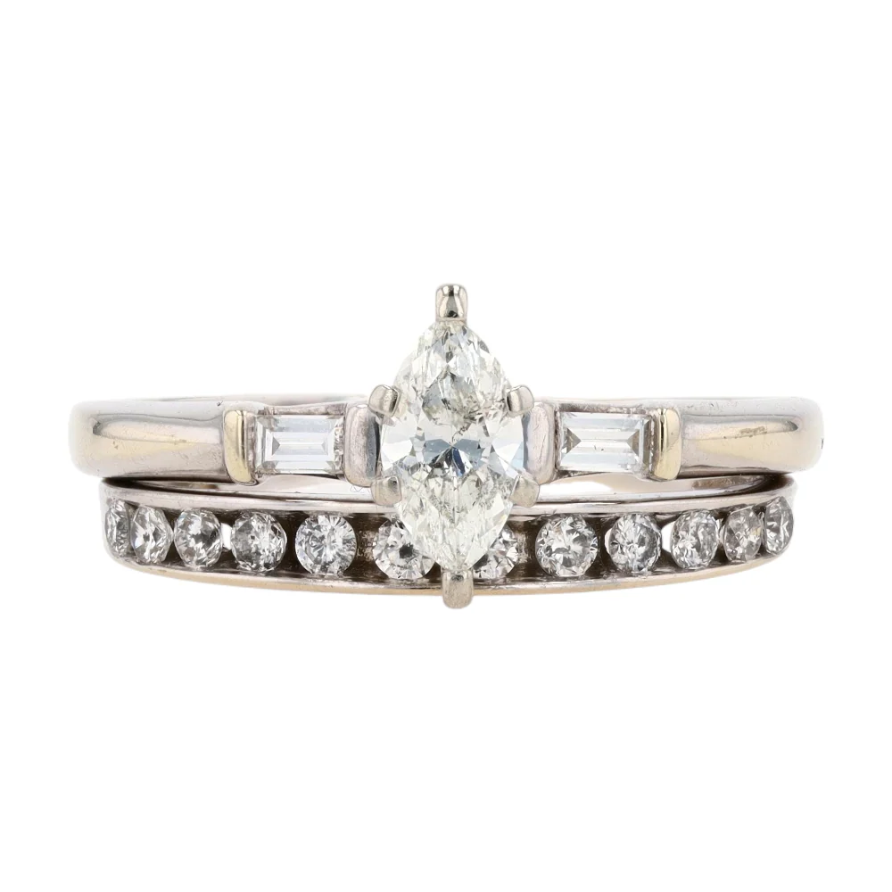 1/2 ctw 10K White Gold Diamond Engagement Ring