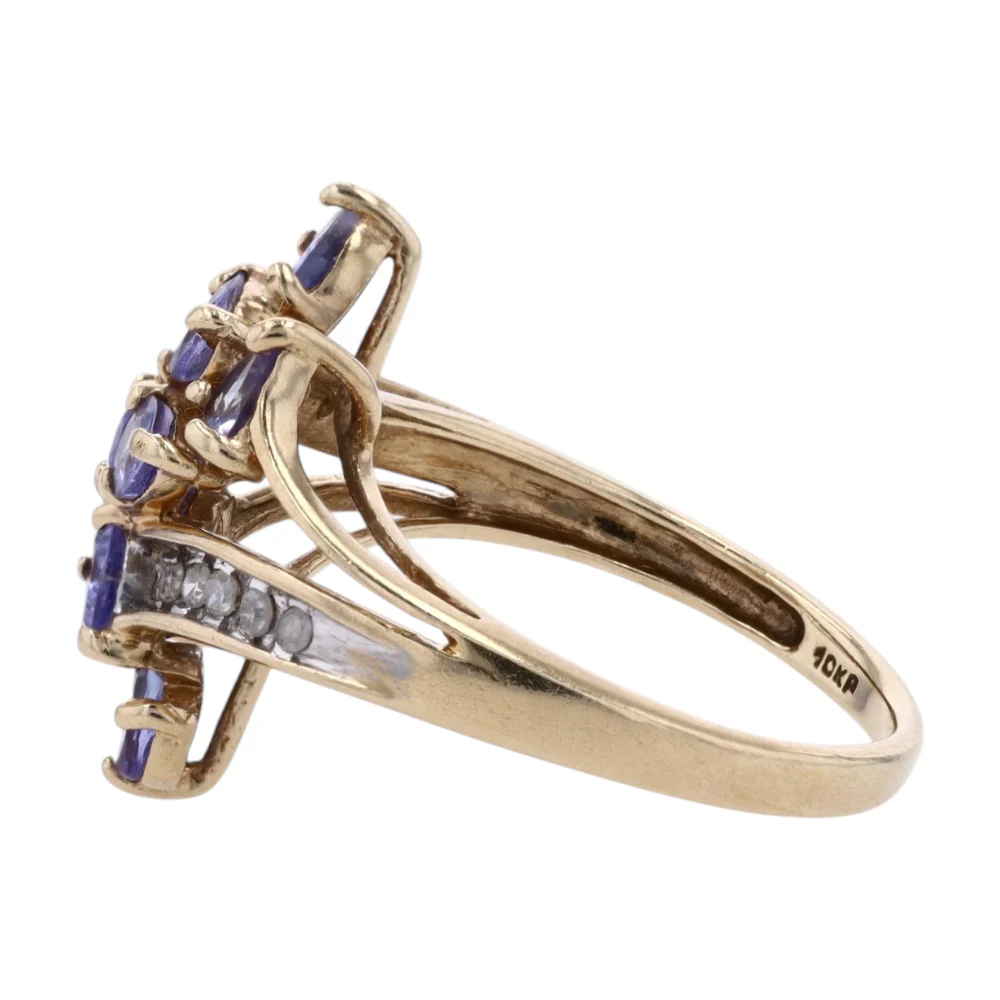 10K Yellow Gold Diamond Fashion Ring - Image 2