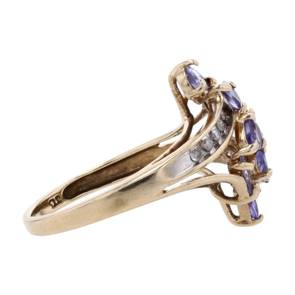 10K Yellow Gold Diamond Fashion Ring - Image 4
