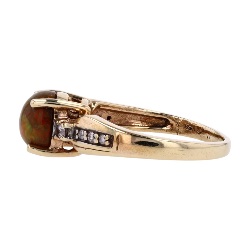 10K Yellow Gold Opal Fashion Ring - Image 2