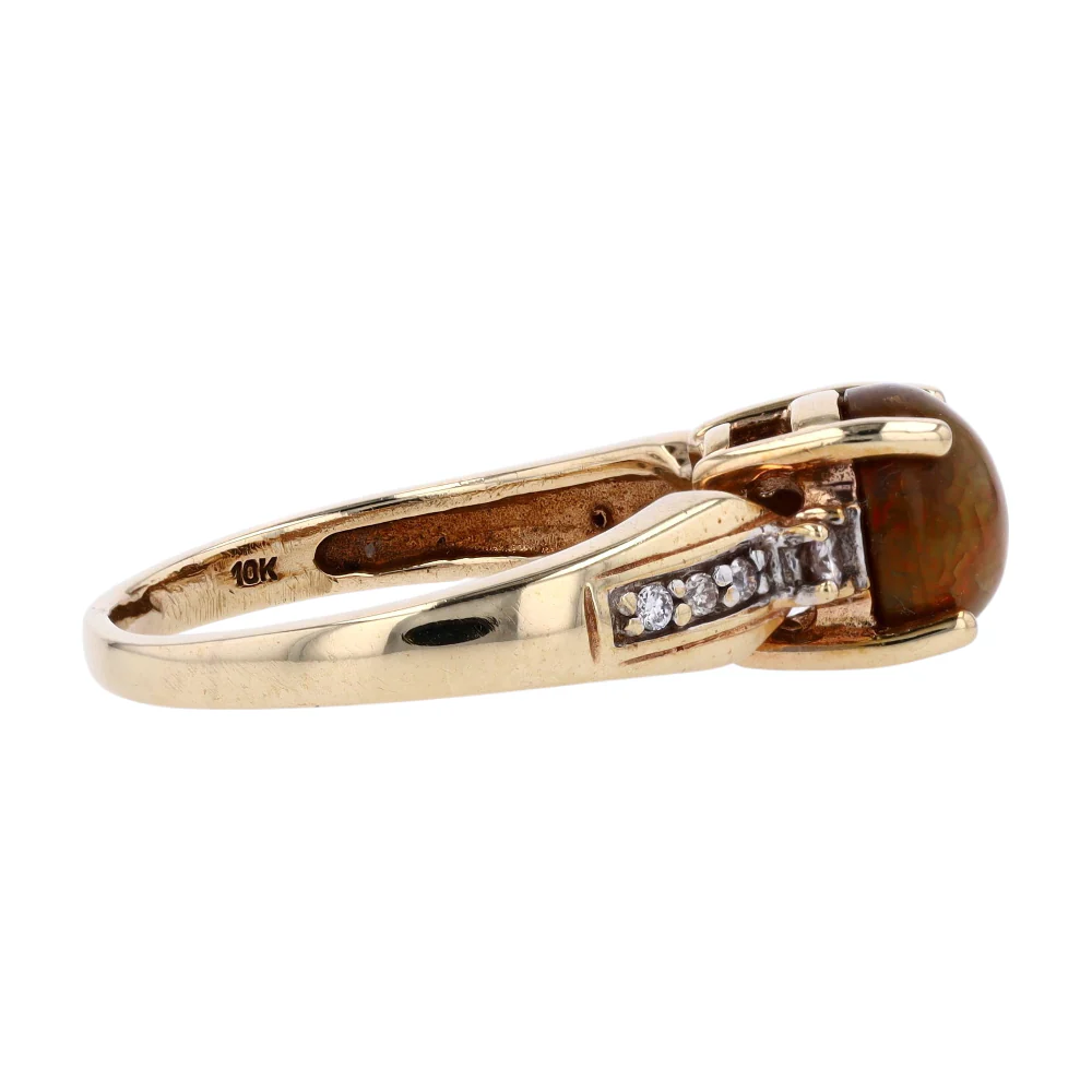 10K Yellow Gold Opal Fashion Ring - Image 4