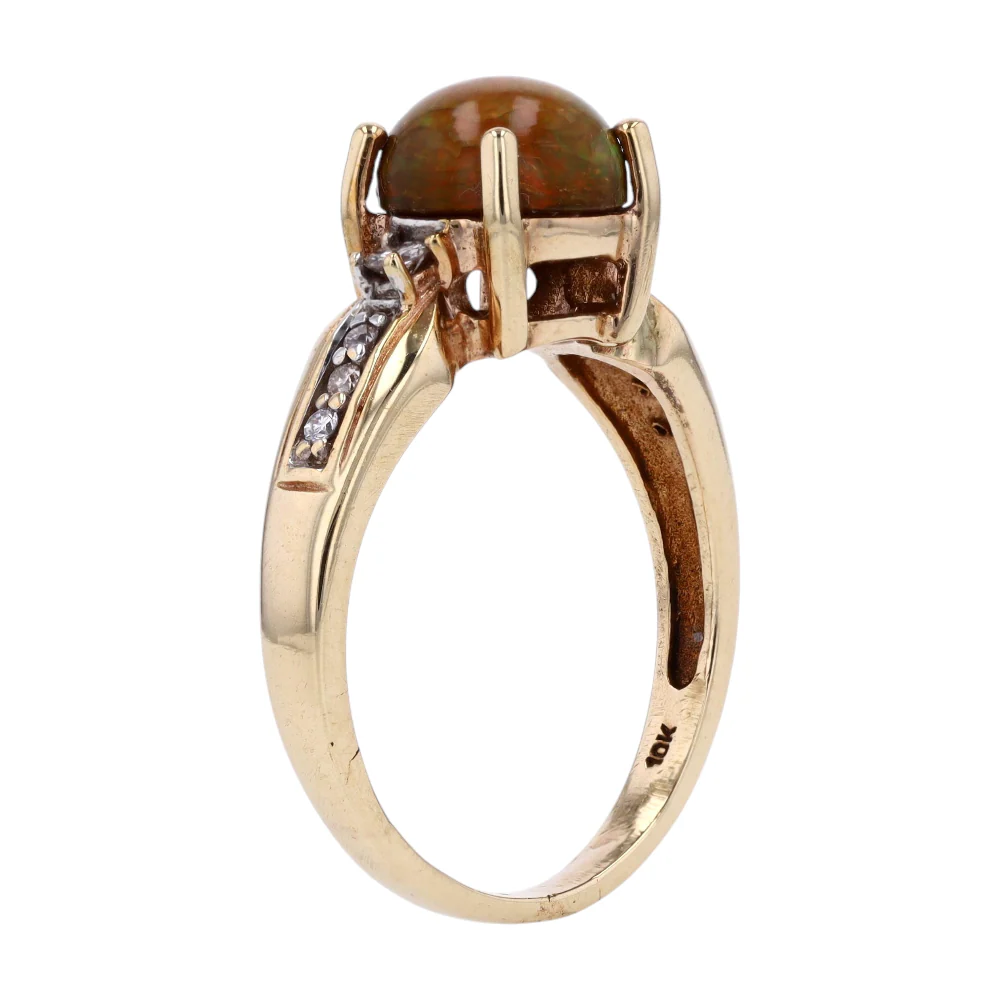 10K Yellow Gold Opal Fashion Ring - Image 5
