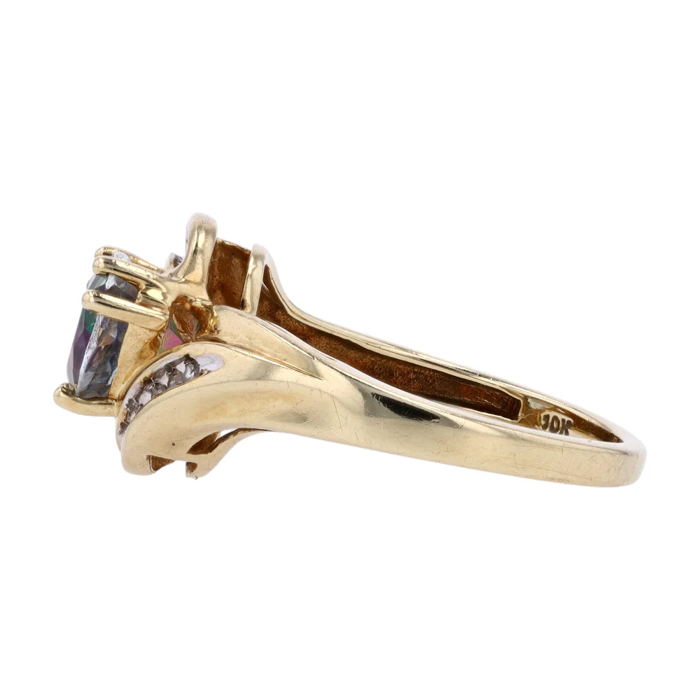 10K Yellow Gold Diamond Fashion Ring - Image 2