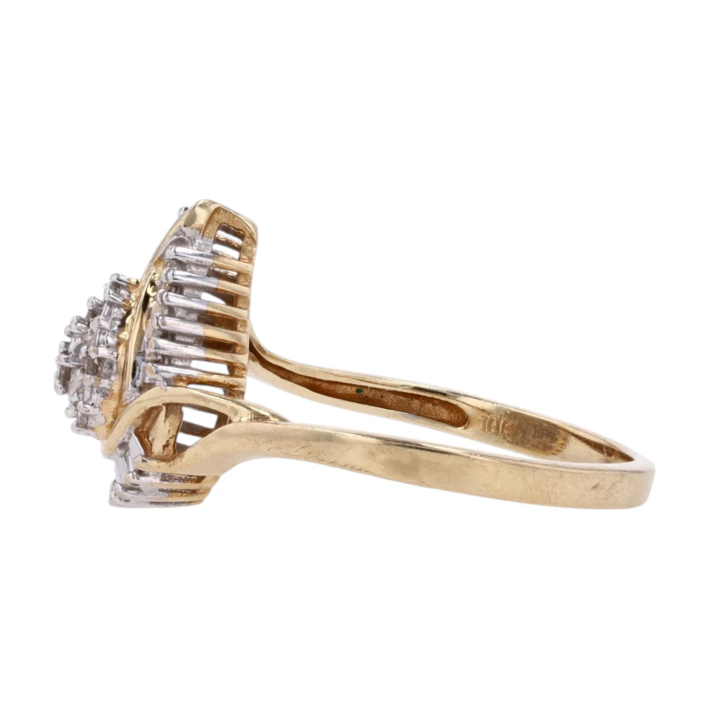 10K Two-Tone Gold Diamond Fashion Ring - Image 2