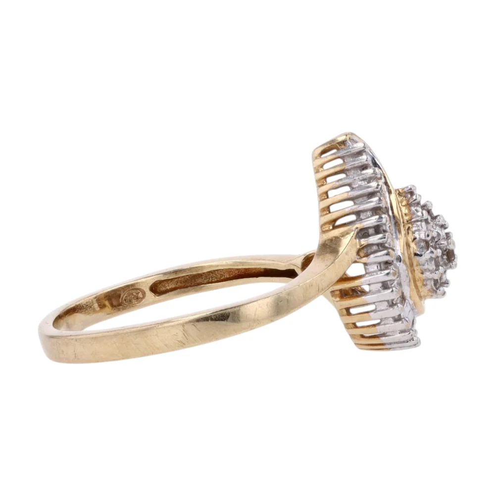 10K Two-Tone Gold Diamond Fashion Ring - Image 4