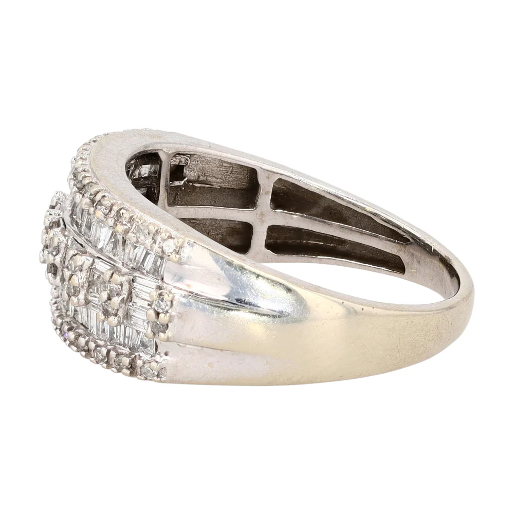 1/2 ctw 10K White Gold Diamond Band Ring - Image 2