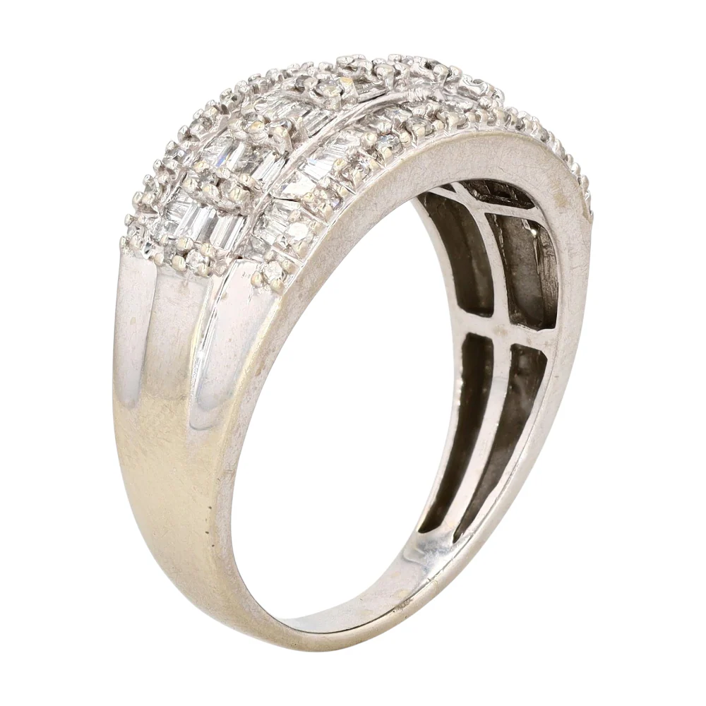 1/2 ctw 10K White Gold Diamond Band Ring - Image 5