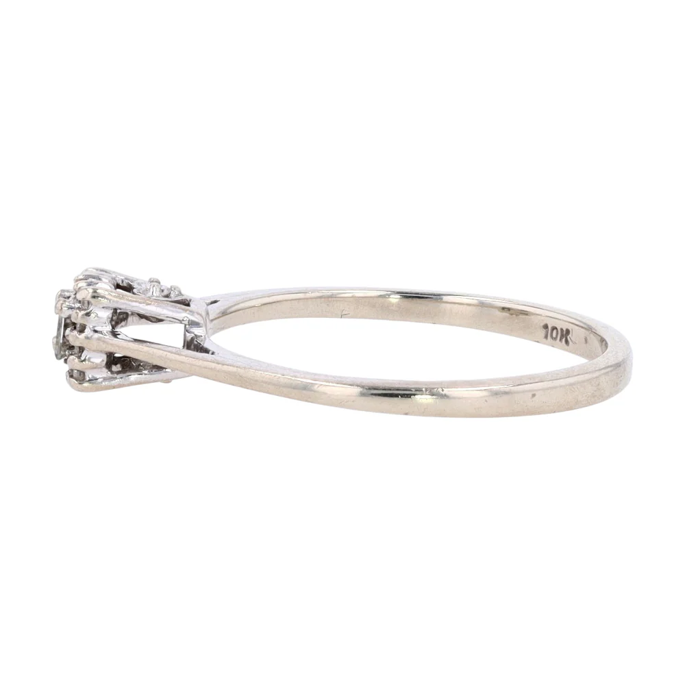 1/10 ctw 10K White Gold Diamond Engagement Ring - Image 2
