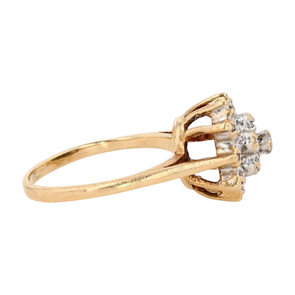 10K Two-Tone Gold Diamond Fashion Ring - Image 4