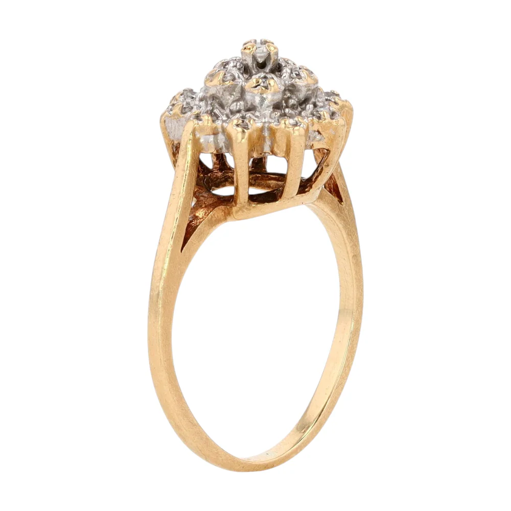 10K Two-Tone Gold Diamond Fashion Ring - Image 5